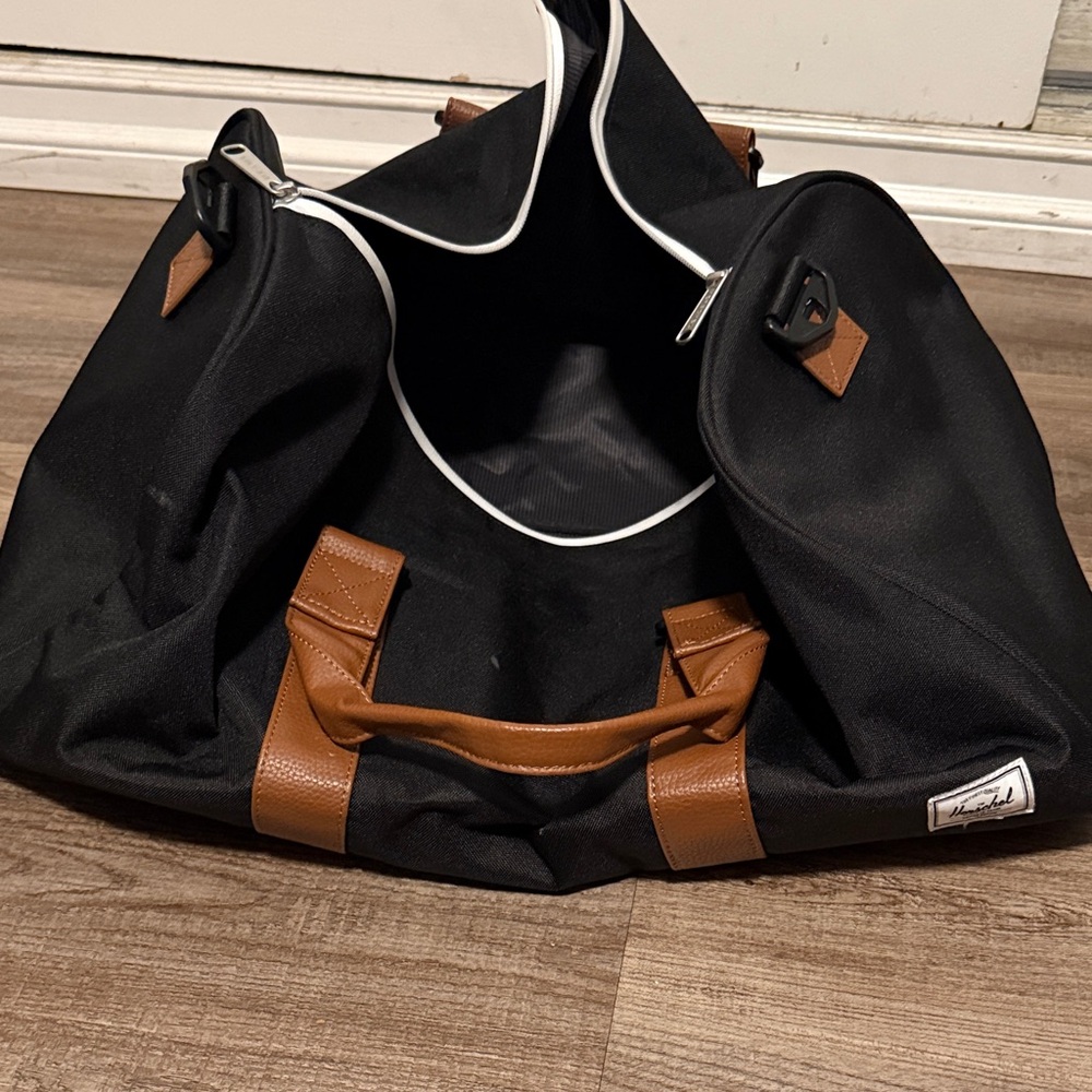 Herschel Supply Company Black Duffel with Brown Trim